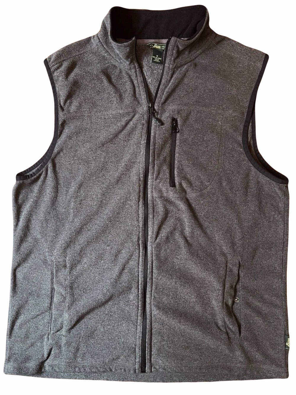 G.H. BASS OUTDOOR Fleece Gray Heather Zip Vest Mens Size M